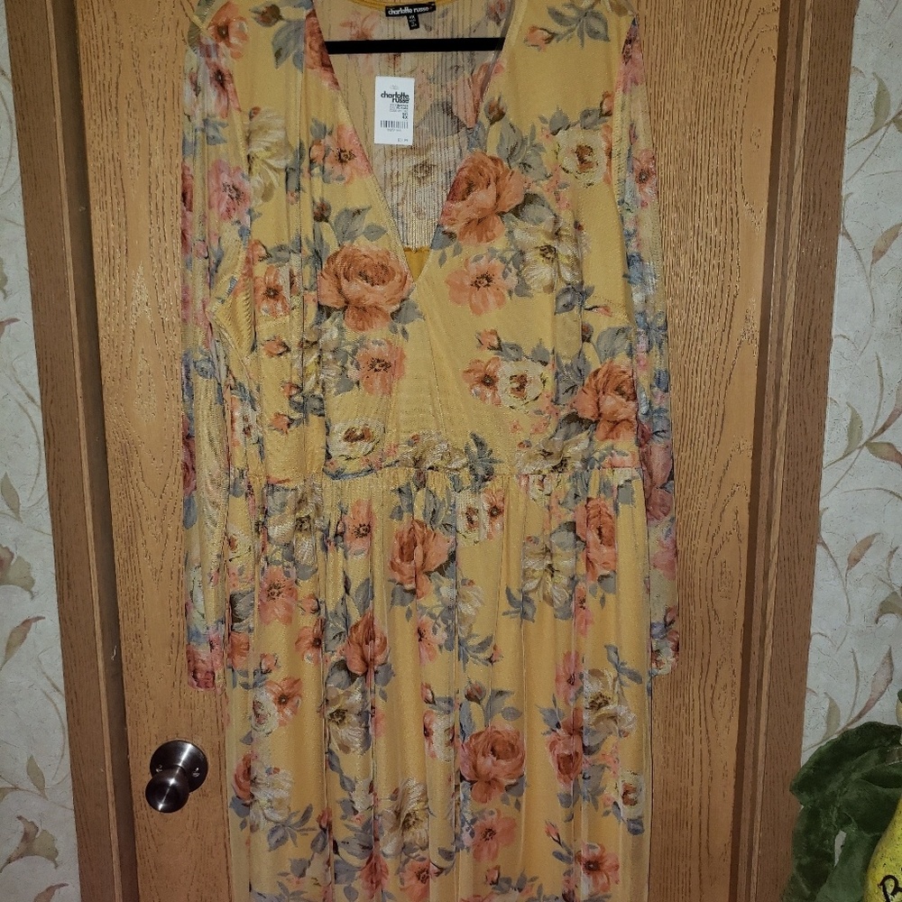 Floral Mustard Charlotte Russe Dress
